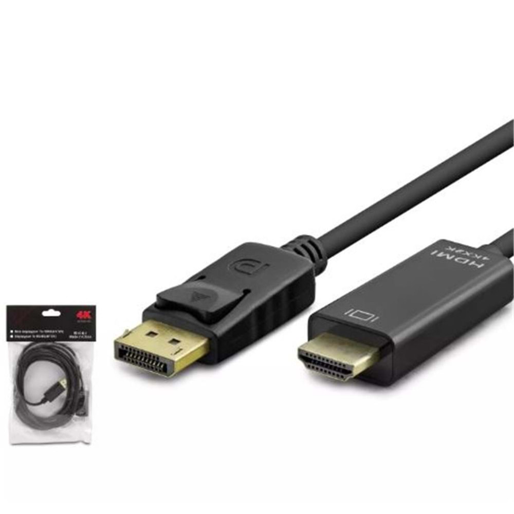 HADRON HDX7797 DISPLAY (M) TO HDMI (M) KABLO 4K 30HZ 3M SİYAH