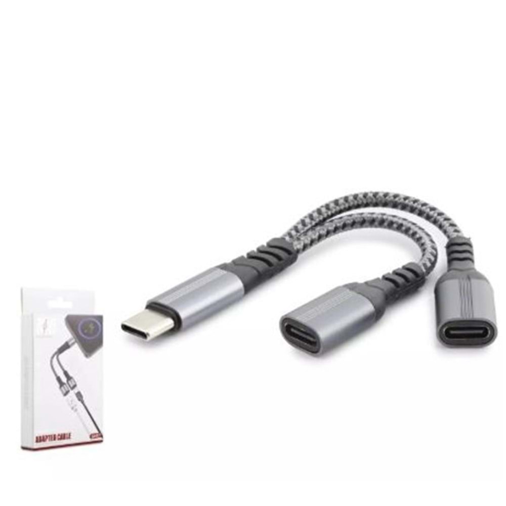 Hadron Gj-017 Type-C To 2-Type-C F Kablo Car Şarj 100W Siyah
