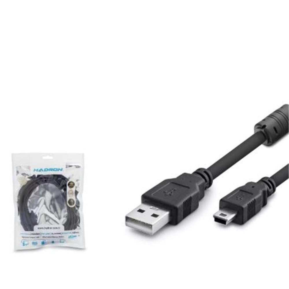 Hadron Hdx7523 Usb Mini V3-5Pin To Usb Kablo 3M Siyah