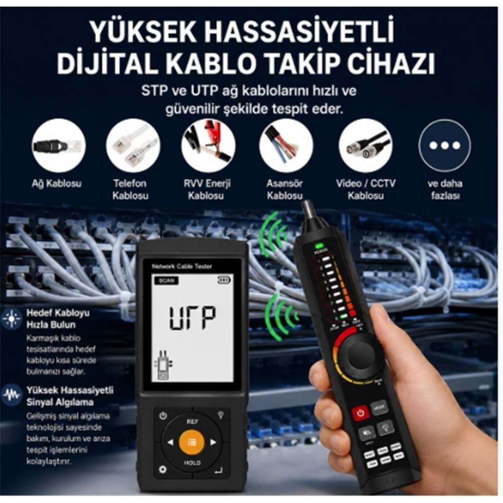 Novacom NVC-LT300S 3 Lcd Ekranlı Tdr Metraj - Pse Voltaj - Fiber Optik Kablo Test Cihazı