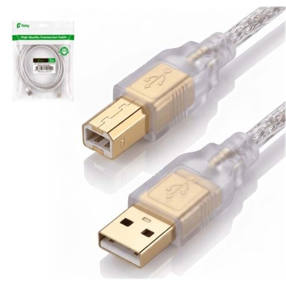 Feny FN-U3015 USB2.0 AM-BM Şeffaf 100 yüzde Bakır Pri·nter Yazıcı Kablosu 1.5M
