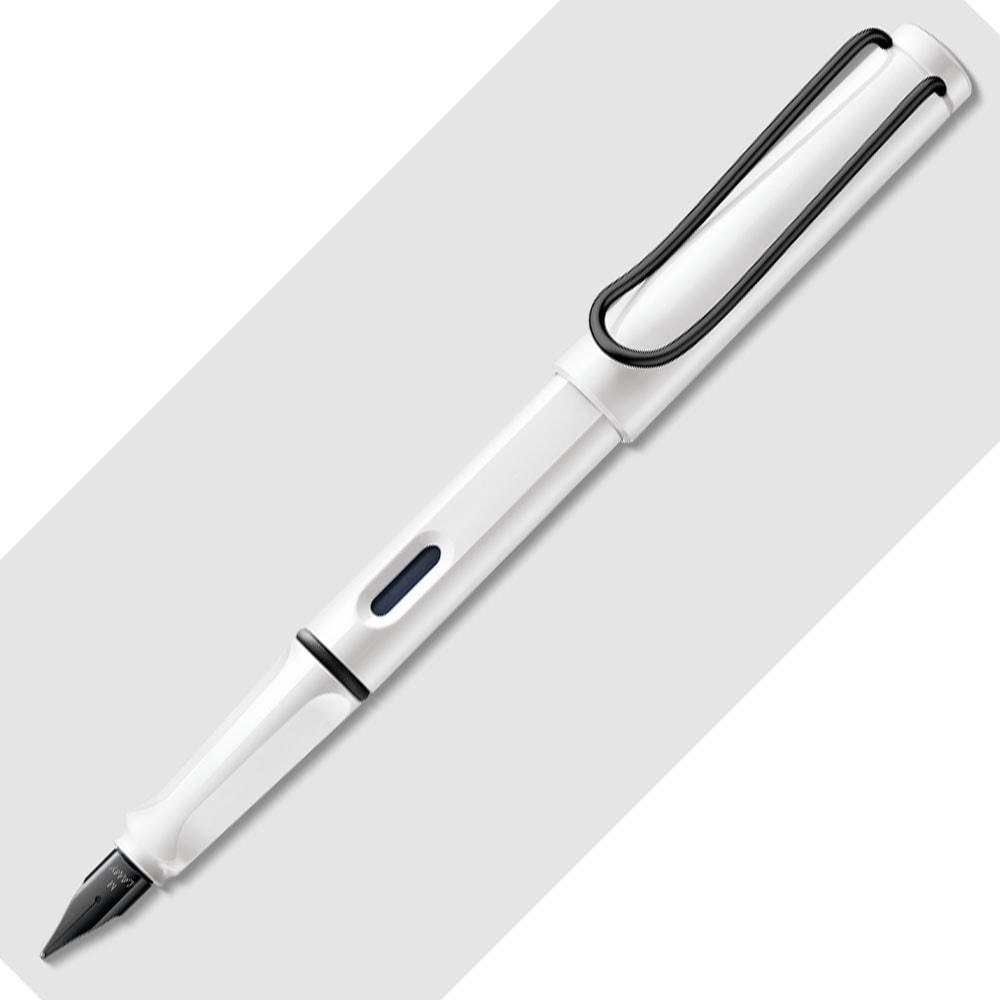 Lamy Safari Dolma Kalem Metal Siyah Klips M Uç Beyaz S19B-M