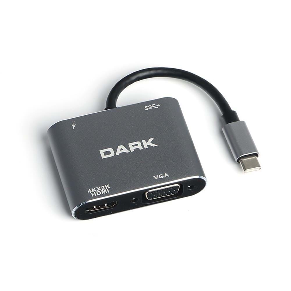 Hytech HY-USBC82 4K@30Hz Gri Metal 2xUSB3.0, 1xUSB