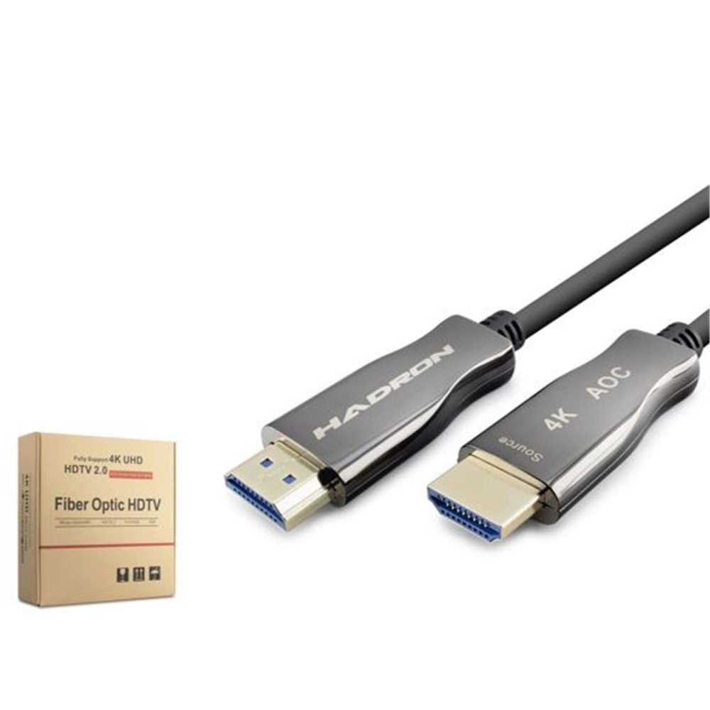 Hadron Hdx2059 50M Fiber Hdmi Kablo 4K 60Hz Siyah