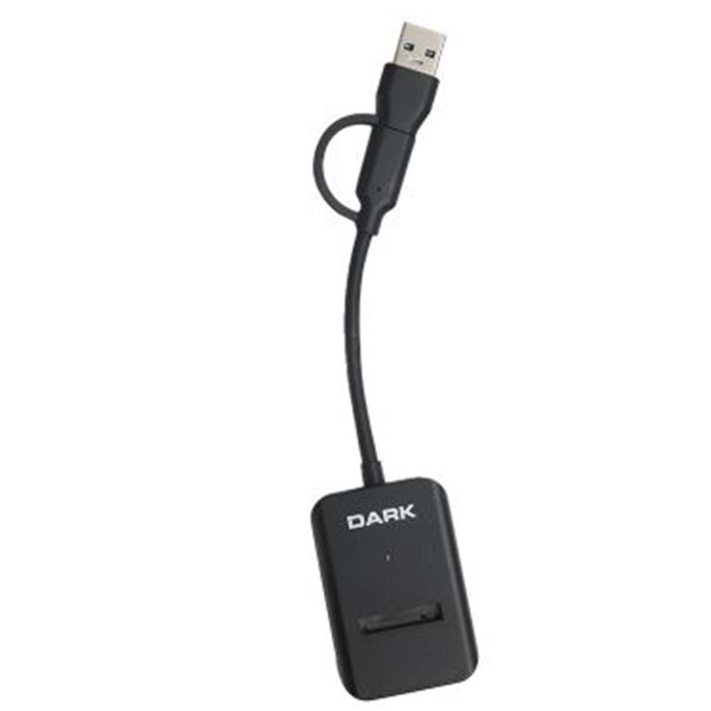 Dark USB-A + USB-C 10- M Key M.2 NVMe SSD Taşınabilir Disk Yerleştirme Adaptörü DK-AC-DSEM3