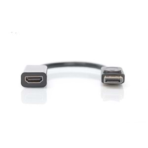 Digutus AK-340400-001-S DisplayPort (DP) HDMI DP Erkek - HDMI Tip A Dişi, 0.15 metre, siyah