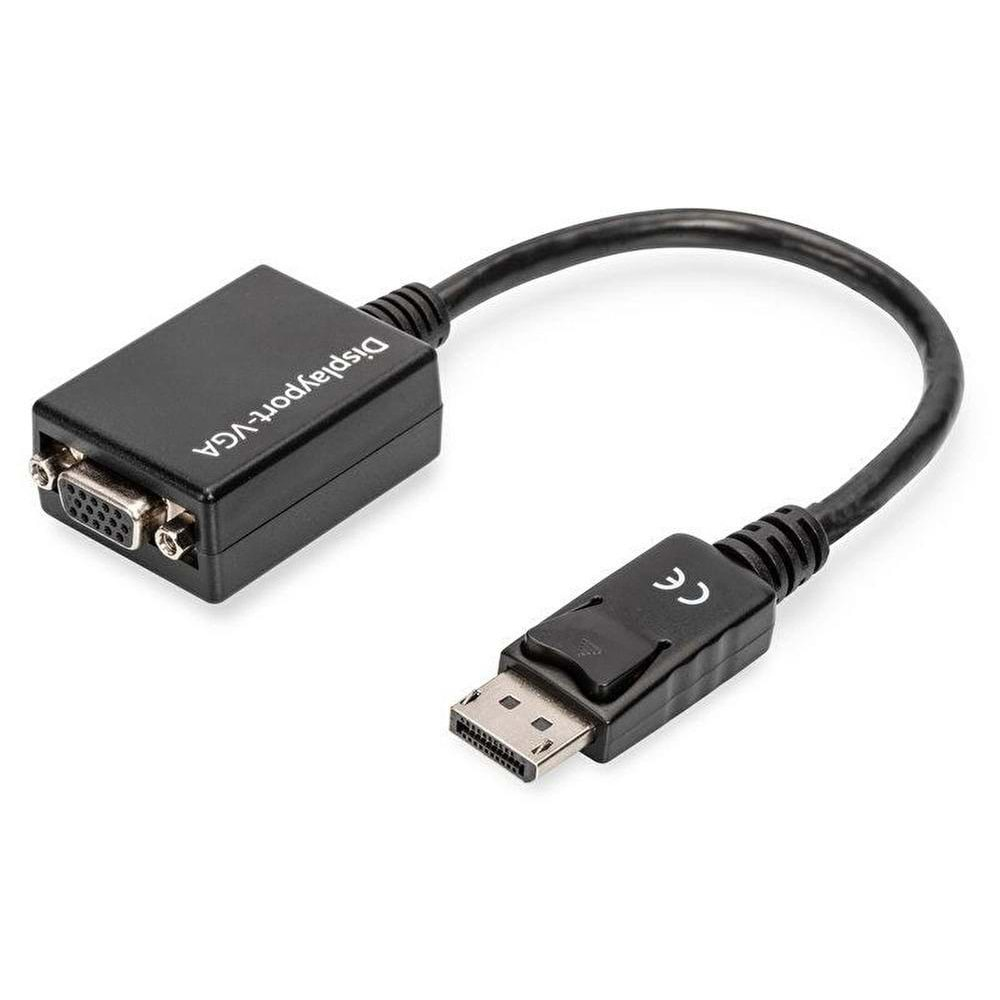 Digutus AK-340403-001-S DisplayPort (DP) VGA Adaptörü, DP Erkek - HD15 Dişi, 0.15 metre, DP 1.2