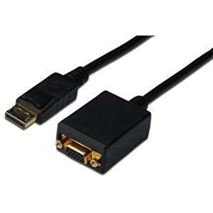 Digutus AK-340403-001-S DisplayPort (DP) VGA Adaptörü, DP Erkek - HD15 Dişi, 0.15 metre, DP 1.2