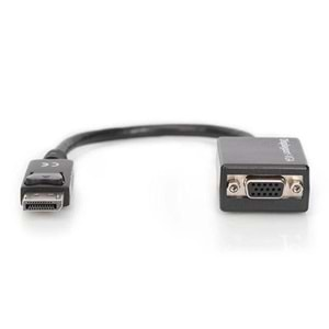 Digutus AK-340403-001-S DisplayPort (DP) VGA Adaptörü, DP Erkek - HD15 Dişi, 0.15 metre, DP 1.2