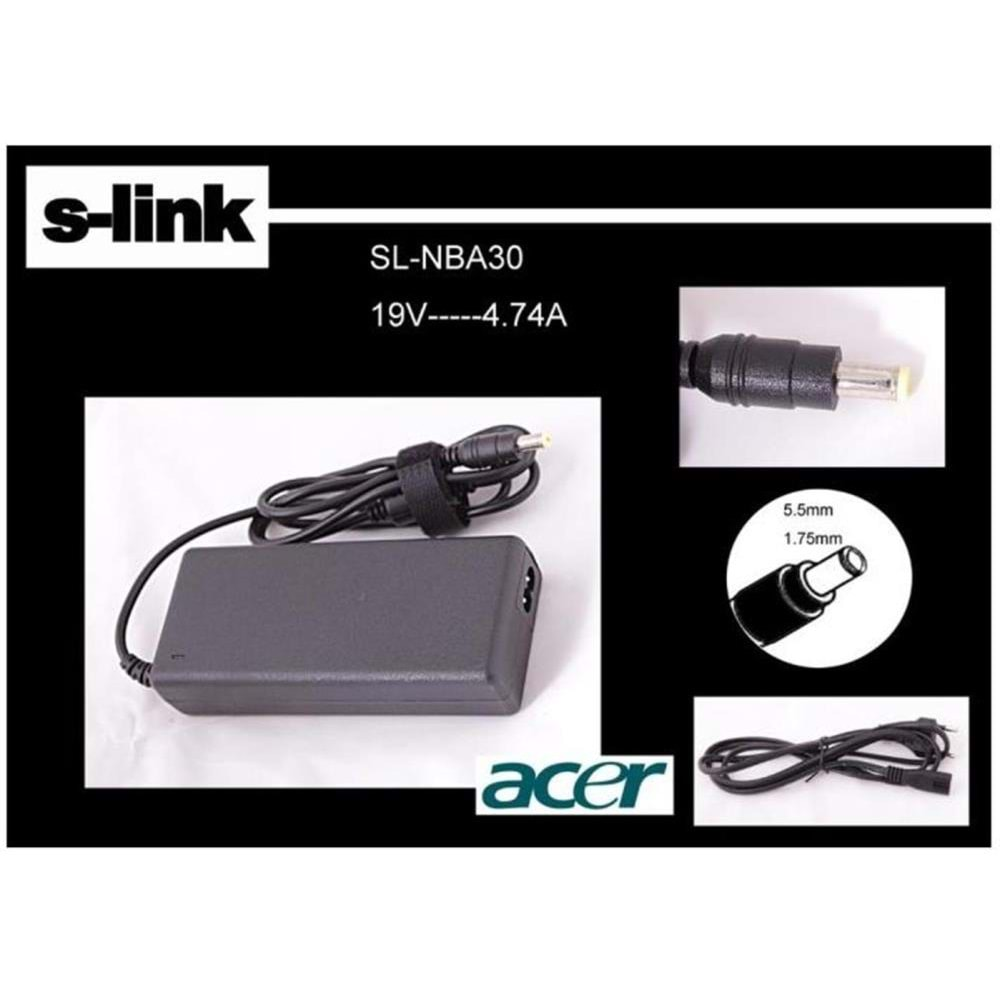 S-link SL-NBA30 19v 4.74a 5.5-1.75 Notebook Adaptörü