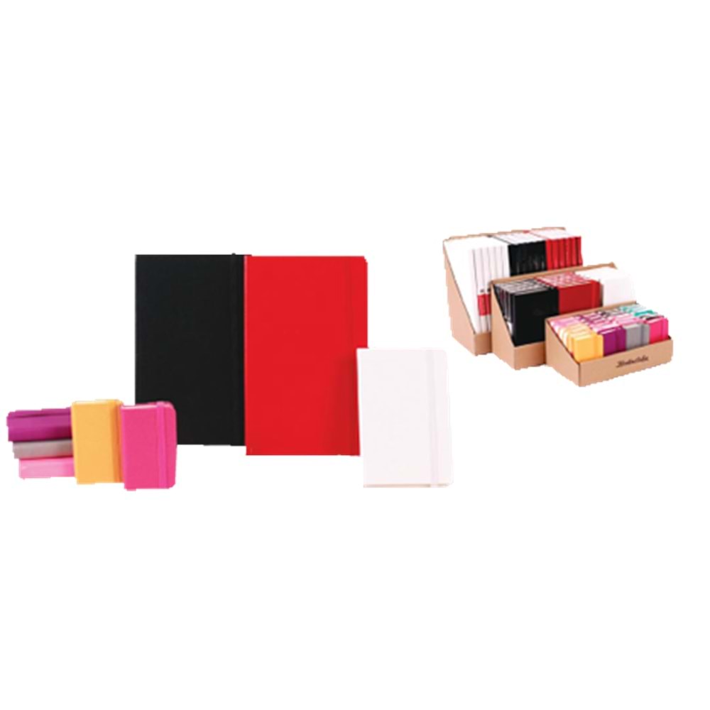 Keskin Color Not Defteri Pronot Lastikli Sert Kapak Kareli 96 YP 13x21 413132-99