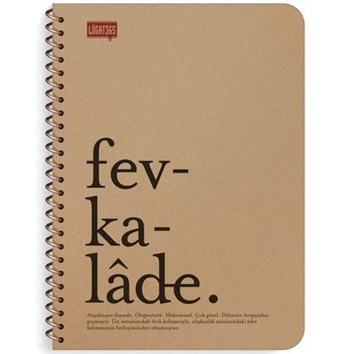 Lugat365 Kraft Kap.Spr Defter Fevka 16x22 80 YP Çizgili 500213-99