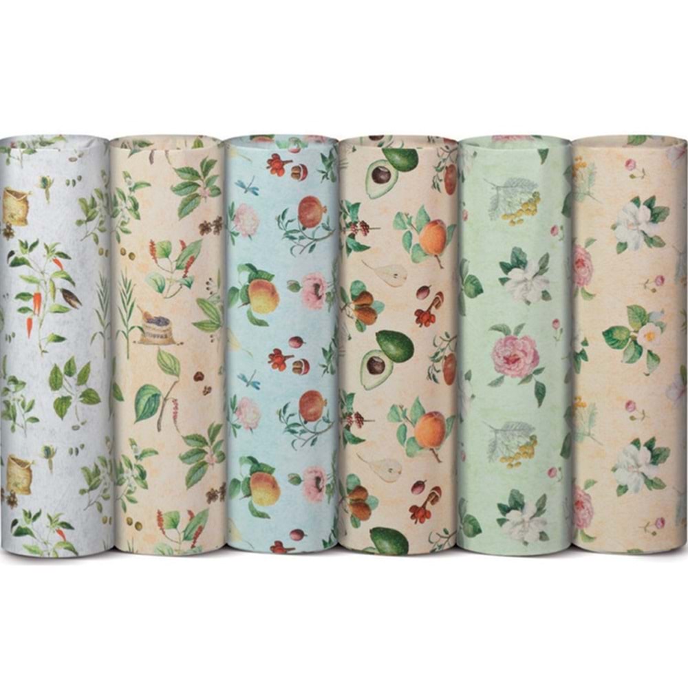 Rex Ambalaj Kağıdı Tekli Rulo Ecocarta Botanica 70x200 (1 Adet)