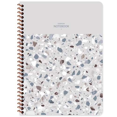 Keskin Color Defter 16,5x22,5 80 Yp.kar.pp Kp.Spiralli Terazzo