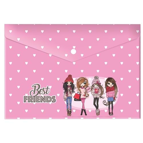 Keskin Color Çıtçıtlı Dosya Best Friends A4 Plastik 120770-99 (1 Adet)
