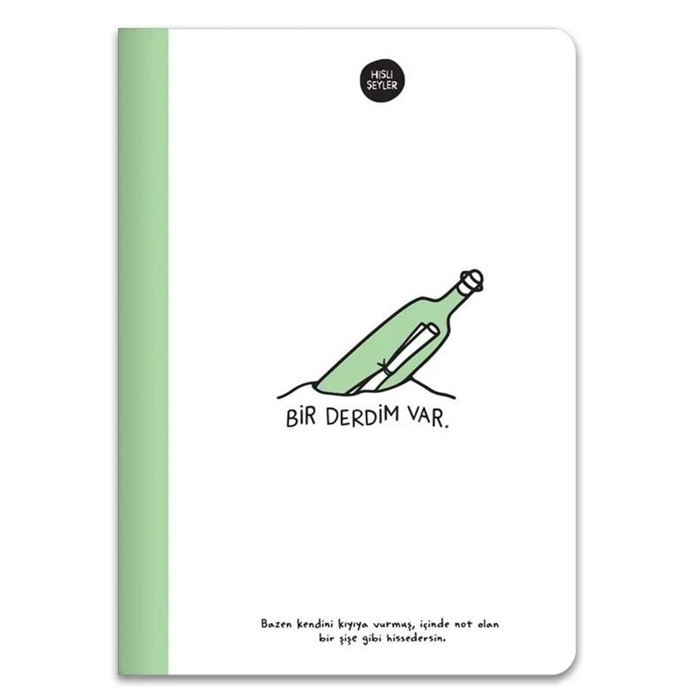Hisli Şeyler Defter A5 80 YP Renkli Syf Çizgili Yeşil 500643-99