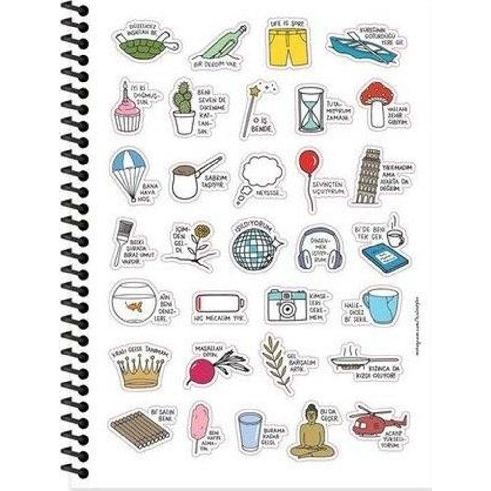 Hisli Şeyler Spiralli Kar.Kapak Stic Defter 18,5x25 80 YP Kar.