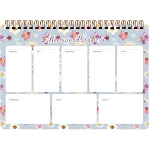 Keskin Color Spiralli Planner Lila Çiçek 17x24