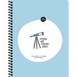 Hisli Şeyler Stickerli Defter Gözüm Yükseklerde 16,5x22,5 80 Yaprak Kar. (1 Adet)