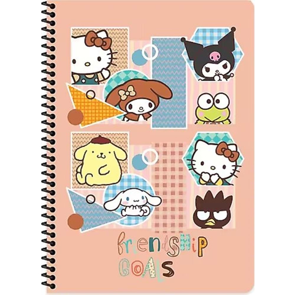 Hello Kitty And Friends A7 42 Yp.çizgili Spiralli 1 Bloknot (1 Adet)