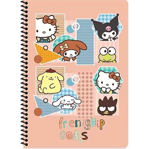 Hello Kitty And Friends A7 42 Yp.çizgili Spiralli 1 Bloknot (1 Adet)