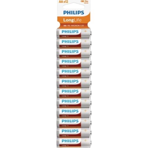 Philips Longlife Kalem Pil AA 12 Li