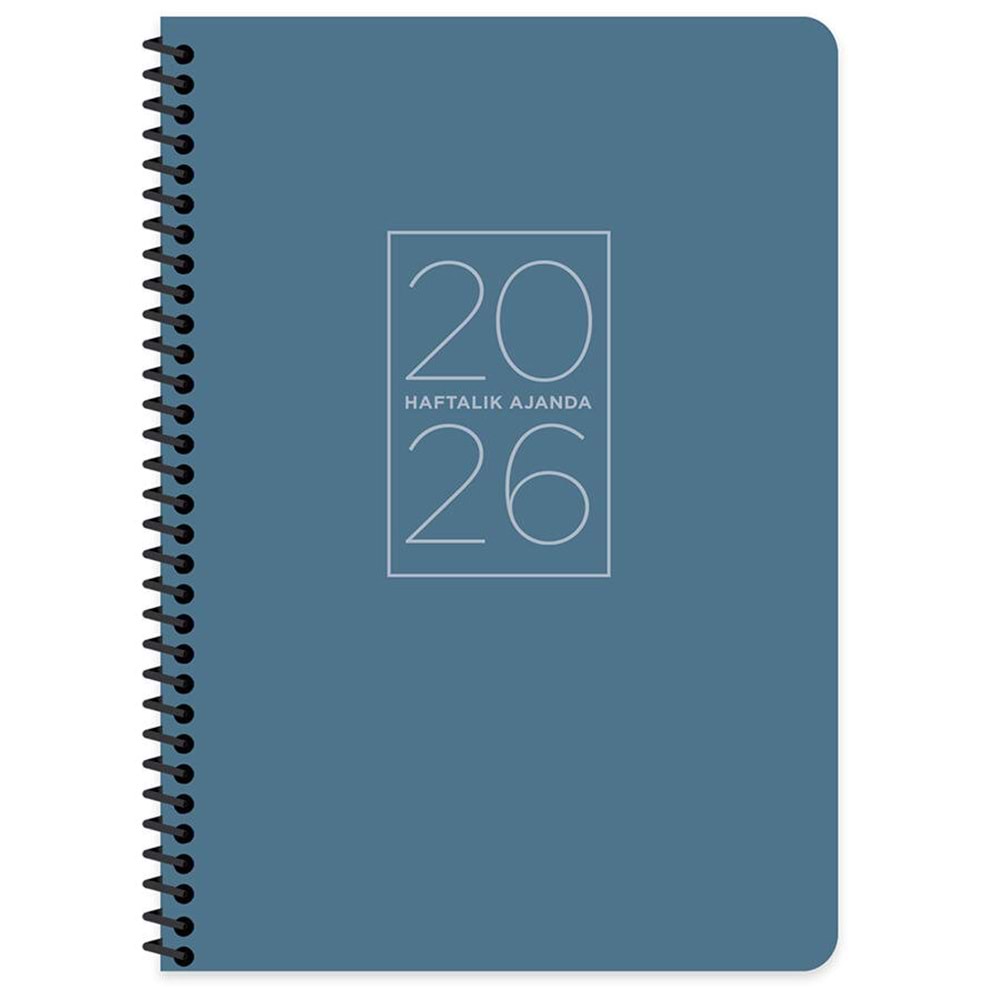 Keskin Color Spiralli Haftalık Ajanda 17x24 Mavi 2026