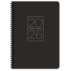 Keskin Color Spiralli Haftalık Ajanda 17x24 Siyah 2026
