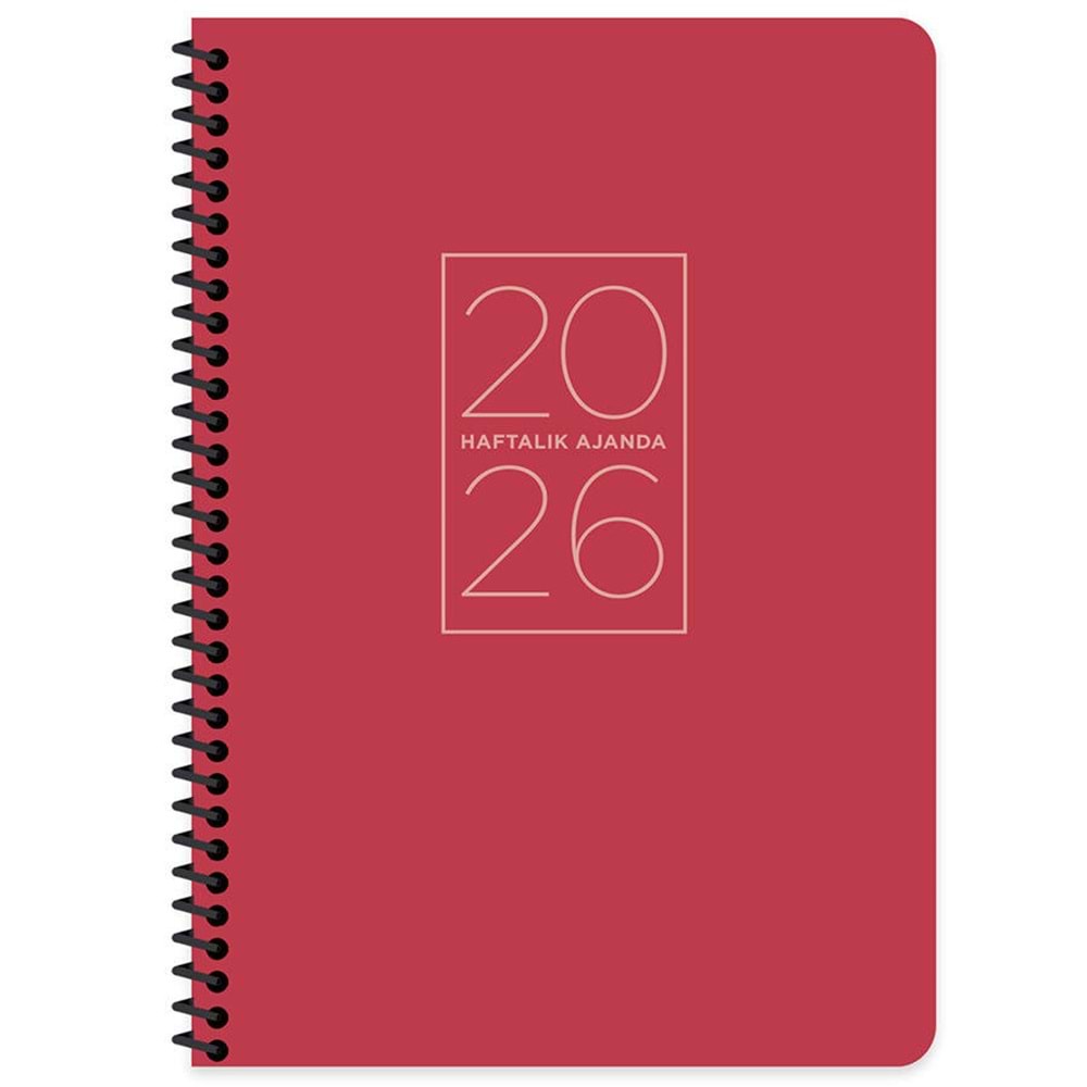 Keskin Color Spiralli Haftalık Ajanda 17x24 Kırmızı 2026