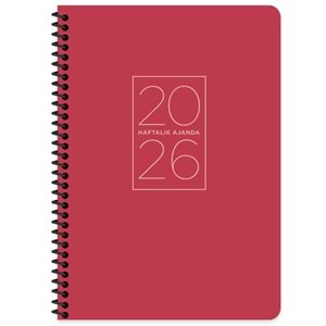 Keskin Color Spiralli Haftalık Ajanda 17x24 Kırmızı 2026