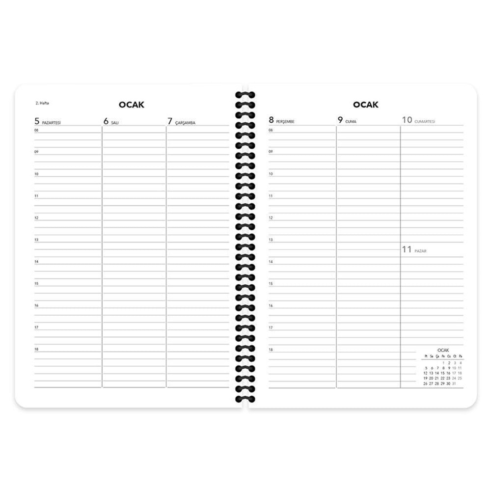 Keskin Color Spiralli Haftalık Ajanda 17x24 Kırmızı 2026