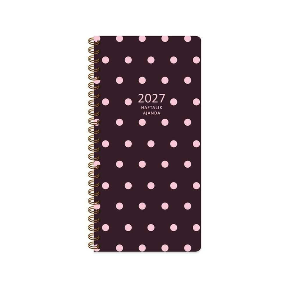 Keskin 2027-8x16 Haftalık Spiralli Cep Ajandası - Puantiye 600281-99