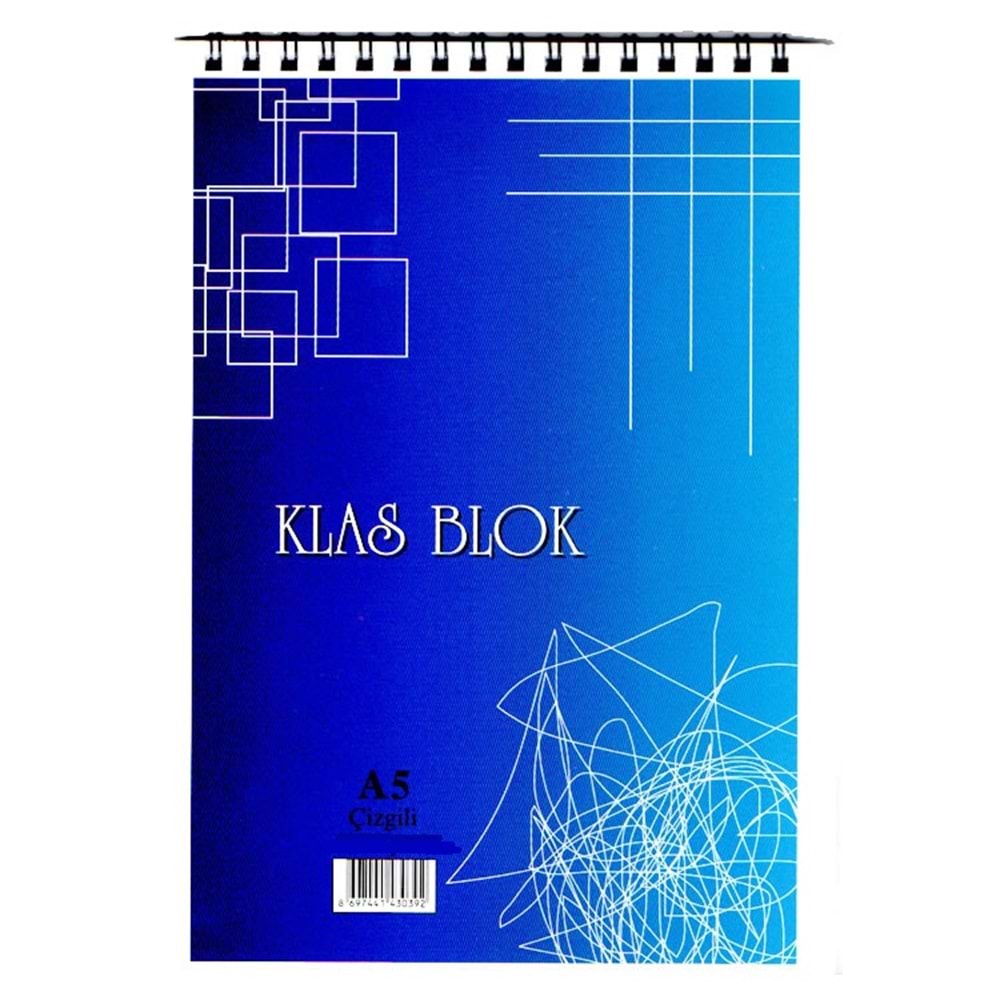 Klas Bloknot Spiralli Office Book Çizgili 100 Yaprak A5 (1 Adet)
