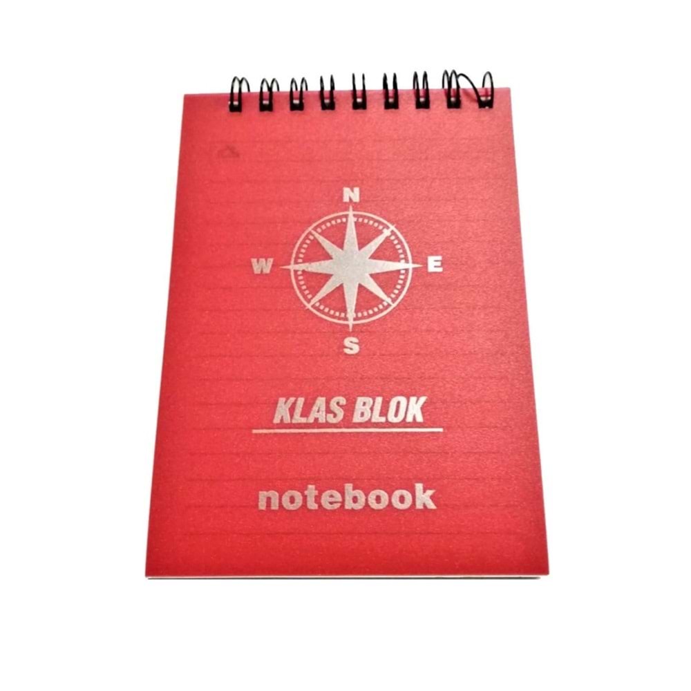 Klas Bloknot Spiralli Plastik Kapak Kareli No:2 60 Yaprak (1 Adet)