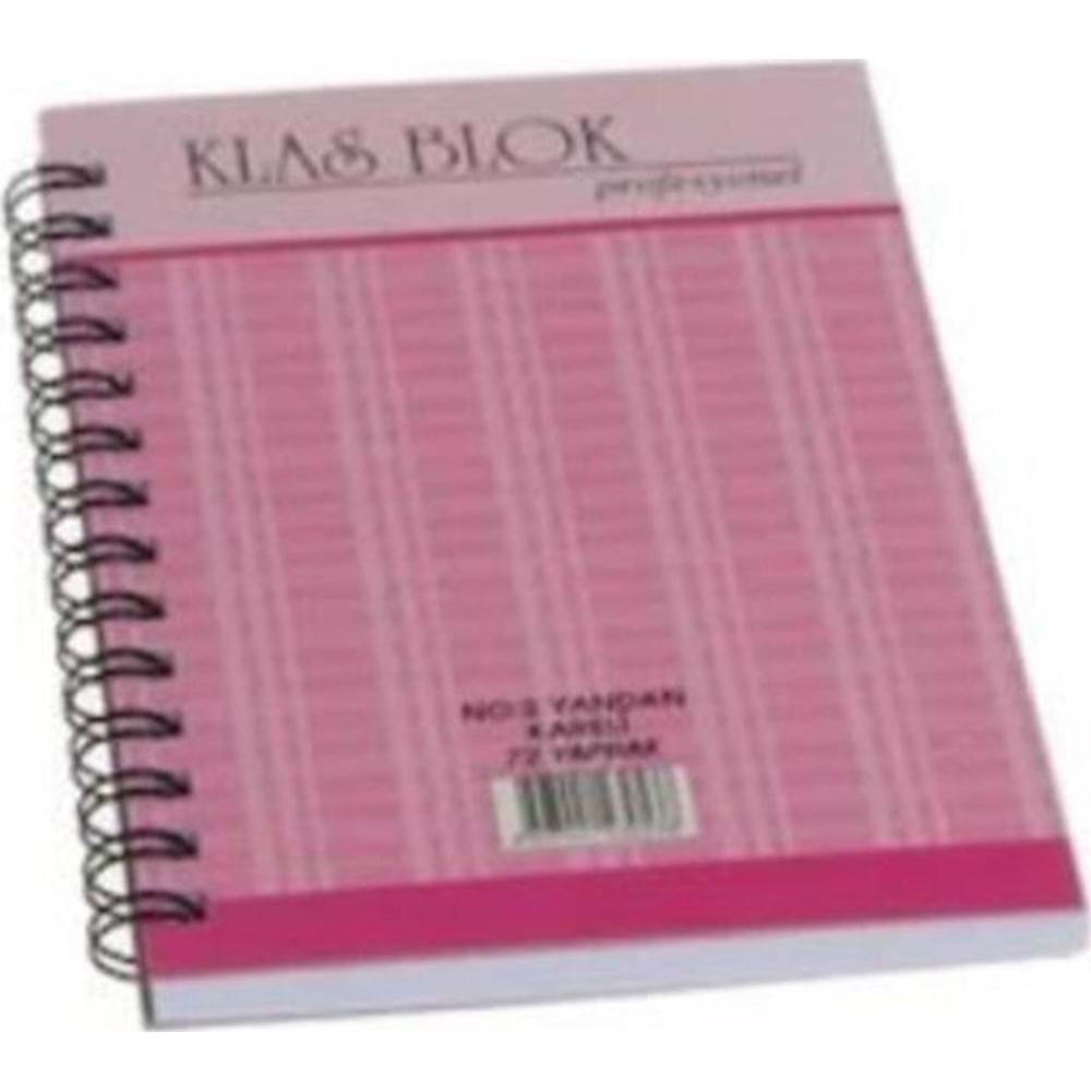 Klas Bloknot Spiralli Yandan Kareli No:2 72 Yaprak (1 Adet)