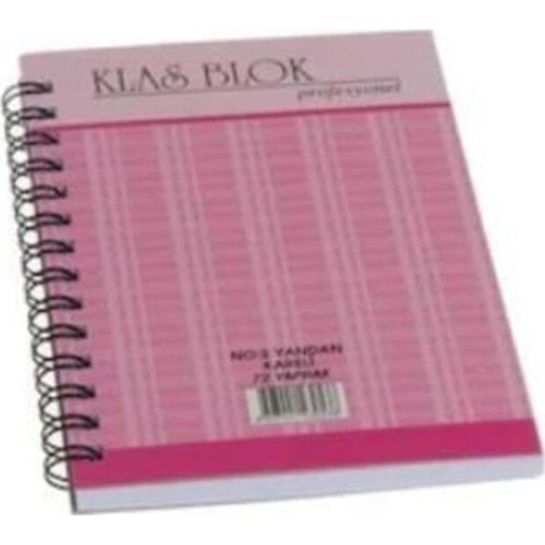 Klas Bloknot Spiralli Yandan Kareli No:2 72 Yaprak (1 Adet)