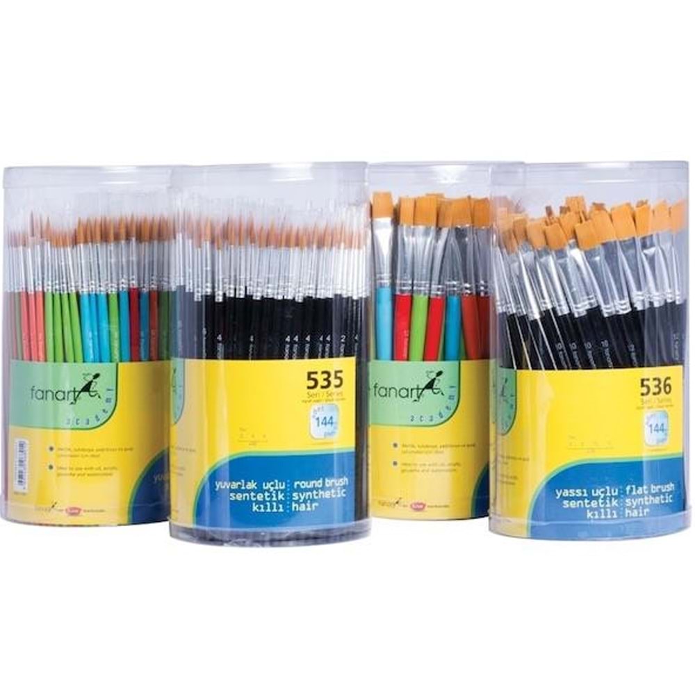 Fanart Yuvarlak Fırça Sentetik Kıllı Akrilik-Yağlı Boya 535 (1 Adet)