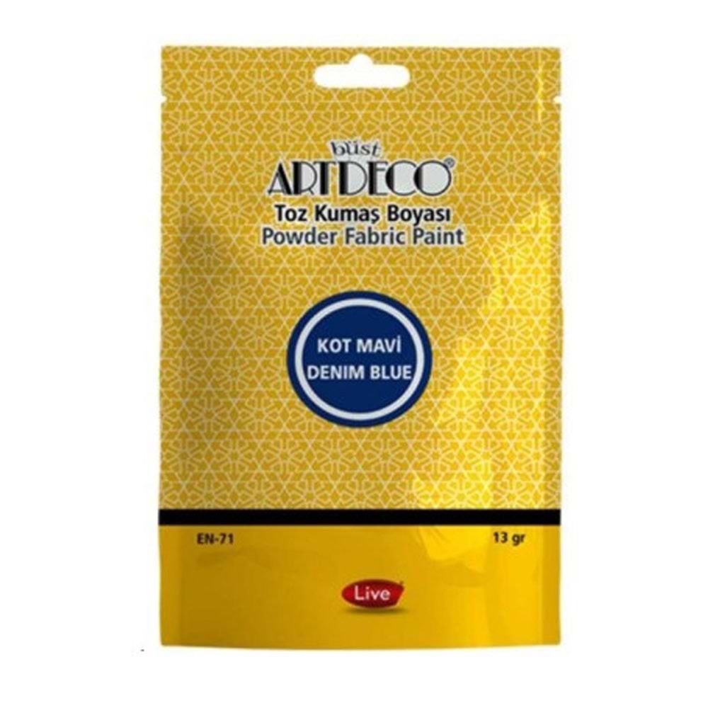 Artdeco Toz Kumaş Boyası 13 GR Kot Mavi 1109 (1 Adet)