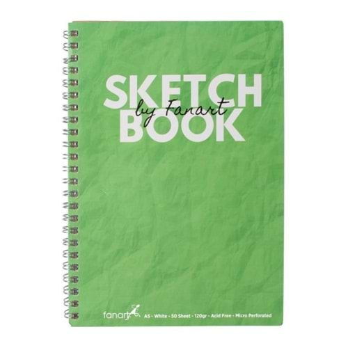 Fanart Academy Sketch Book 120 GR Spiralli 50 YP A5 Yeşil 8673