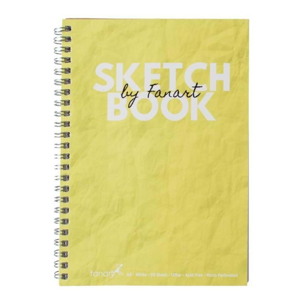 Fanart Academy Sketch Book 120 GR Spiralli 50 YP A5 Sarı 8674