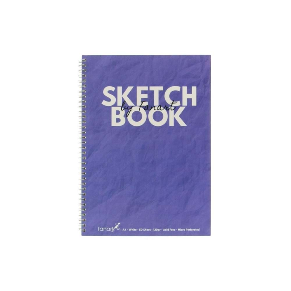 Fanart Academy Sketch Book 120 GR Spiralli 50 YP A4 Mor 8672