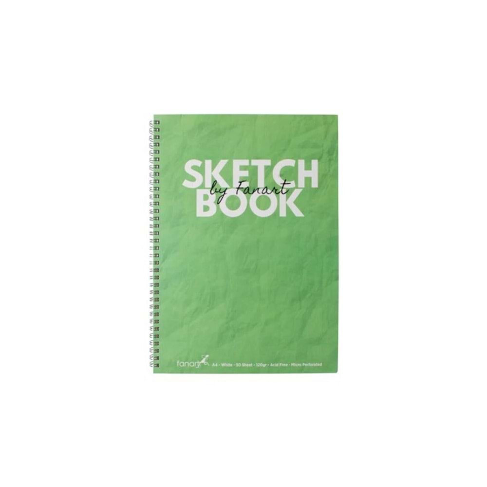 Fanart Academy Sketch Book 120 GR Spiralli 50 YP A4 Yeşil 8673