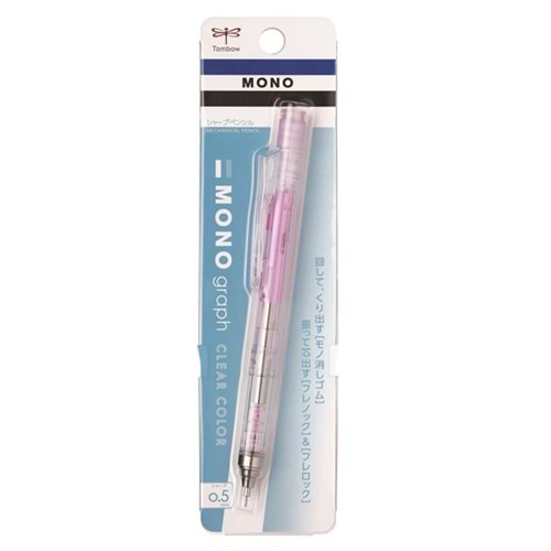 Tombow Mono Graph Mekanik Kurşun Kalem 0.5 MM Şeffaf Pembe