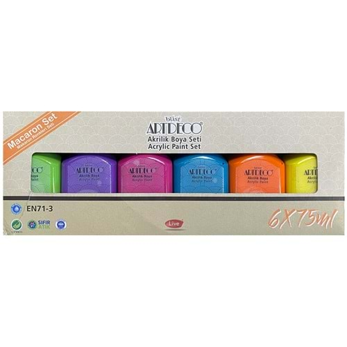 Artdeco Akrilik Boya 6x75 ML Set Makaron Renkler LV-Y-070I-AS7