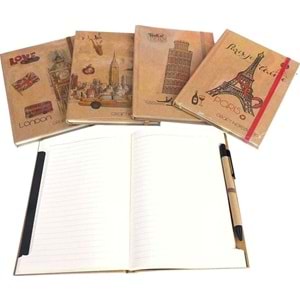Liz Defter Kraft Kapak 14x20 Ivory 96 Yaprak Çizgili (1 Adet)