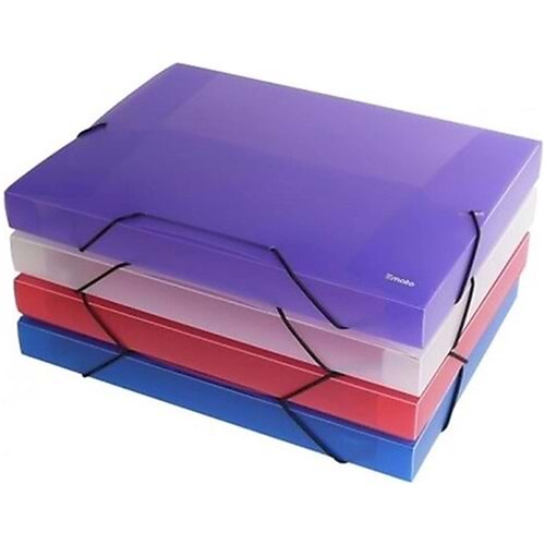 Smato Bölmeli Dosya İpli Ekstra Şeffaf Mavi W 7537 (1 Adet)