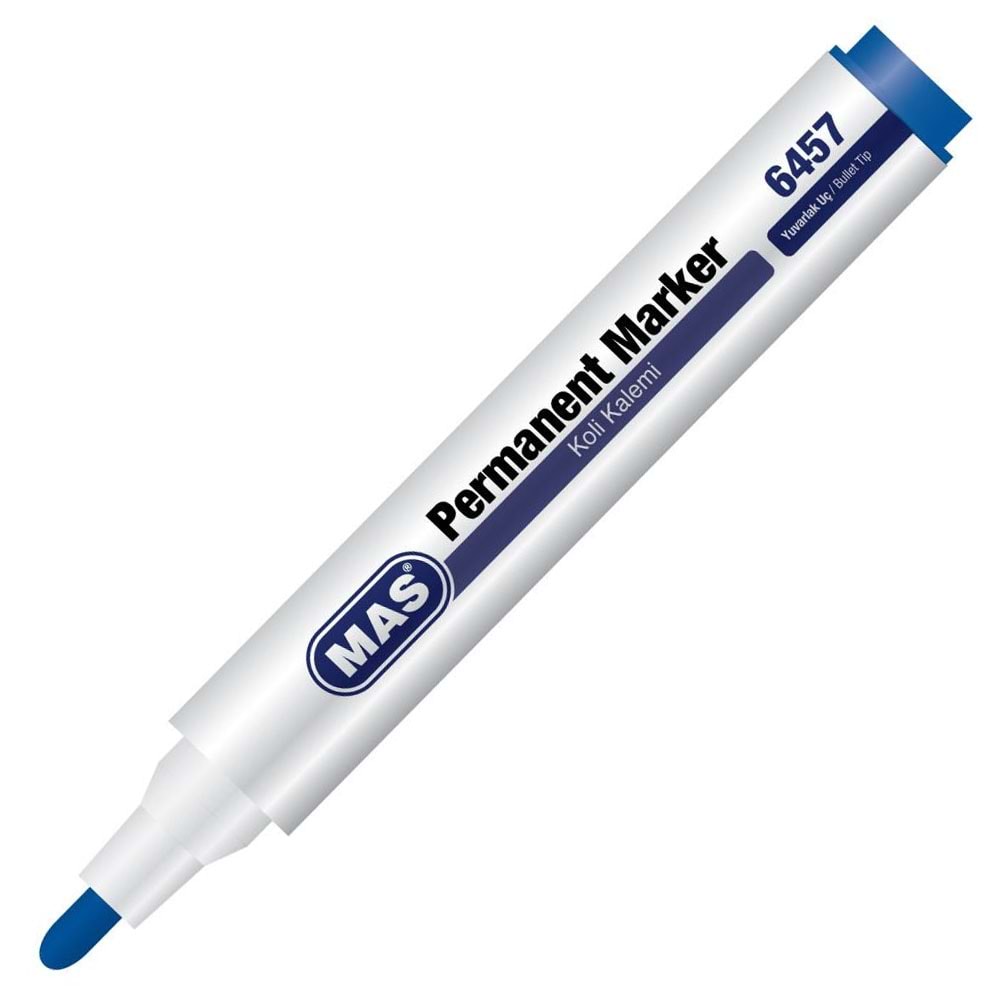 Mas Permanent Marker Yuvarlak Uç Mavi 6457 (1 Adet)