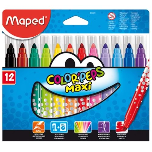 Maped Keçeli Boya Kalemi Maxi 12 Renk 846020