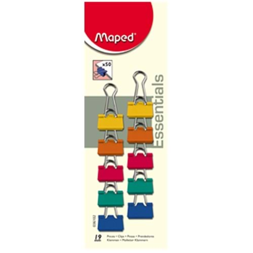 Maped Kıskaç (Klips) Renkli 10 LU 19 MM 036102