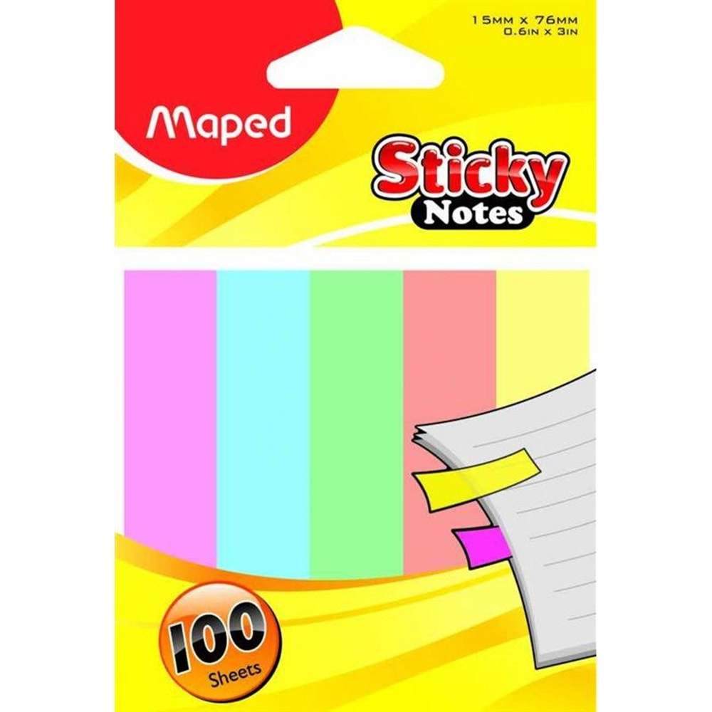 Maped İndeks 100 YP 15x76 MM 5 Renk 758210 (1 Adet)